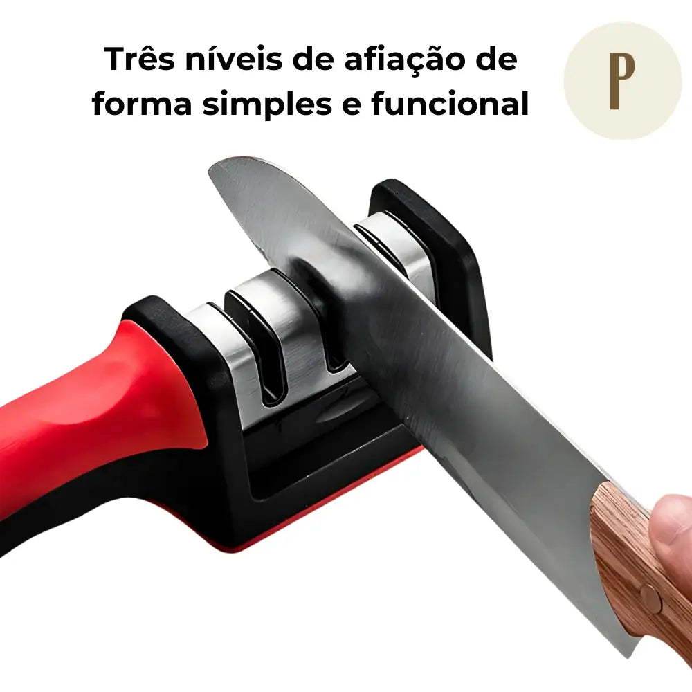 Afiador de Facas 3 em 1 - Aço Inox