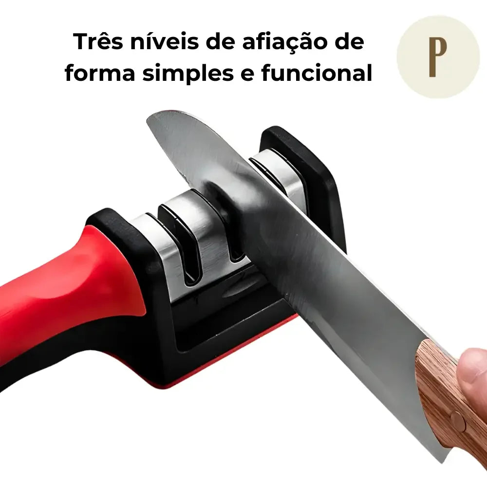 Afiador de Facas 3 em 1 - Aço Inox