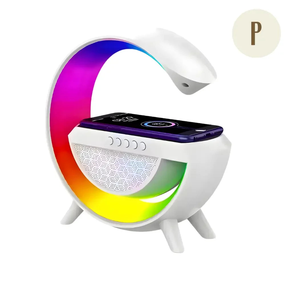Luminária Smart - Carregador Indução + Caixa de Som