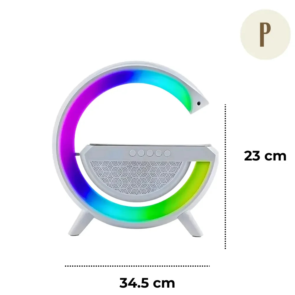Luminária Smart - Carregador Indução + Caixa de Som