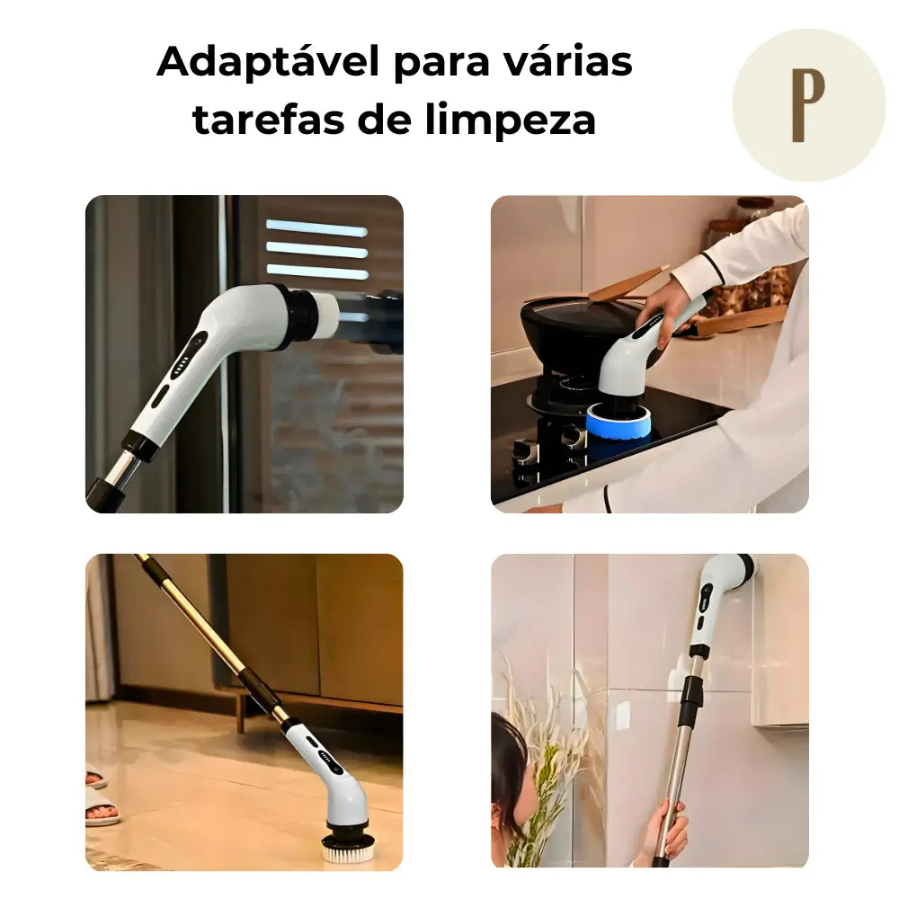 Esfregão Elétrico Versátil 360° Giratório - 3 em 1