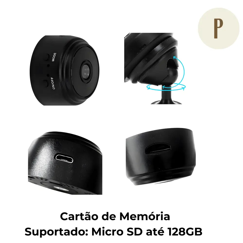 Mini Câmera Espiã A9 Wifi - Sensor e Visão Noturna