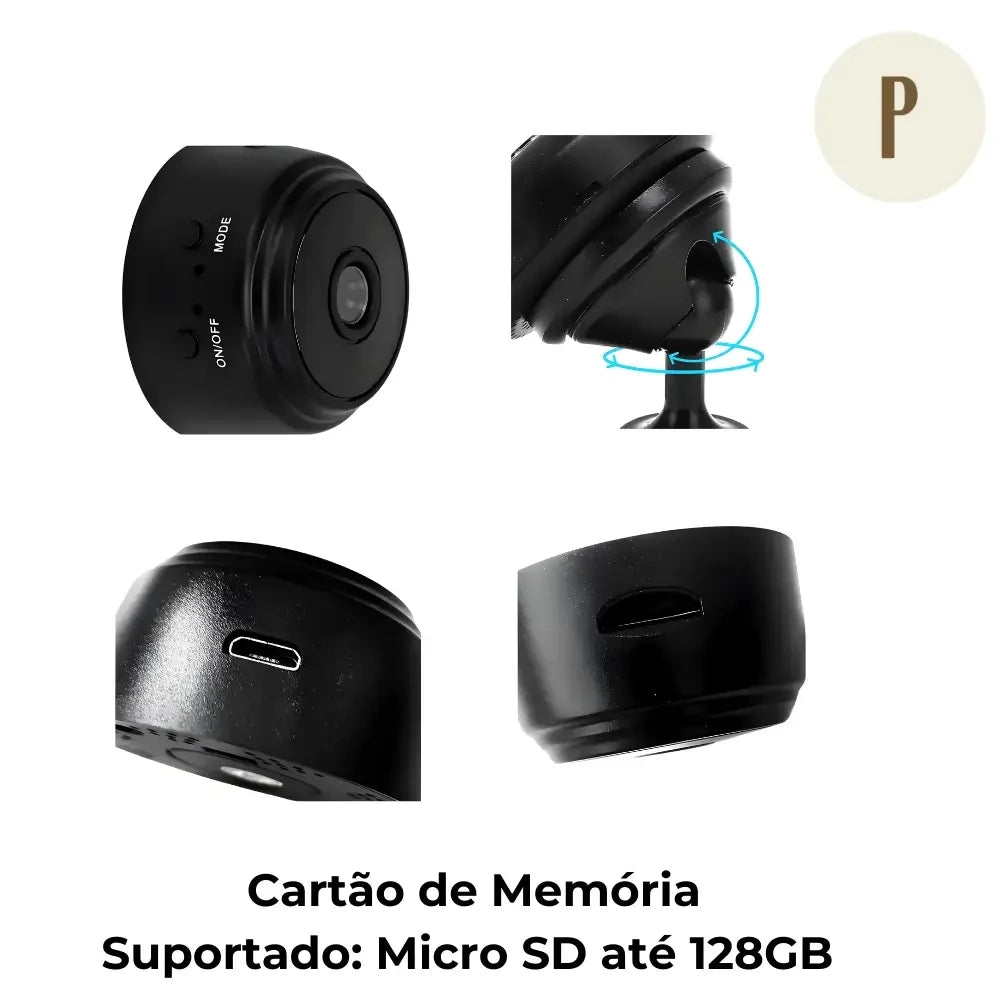 Mini Câmera A9 com Visão Noturna - Sensor e Wi-fi