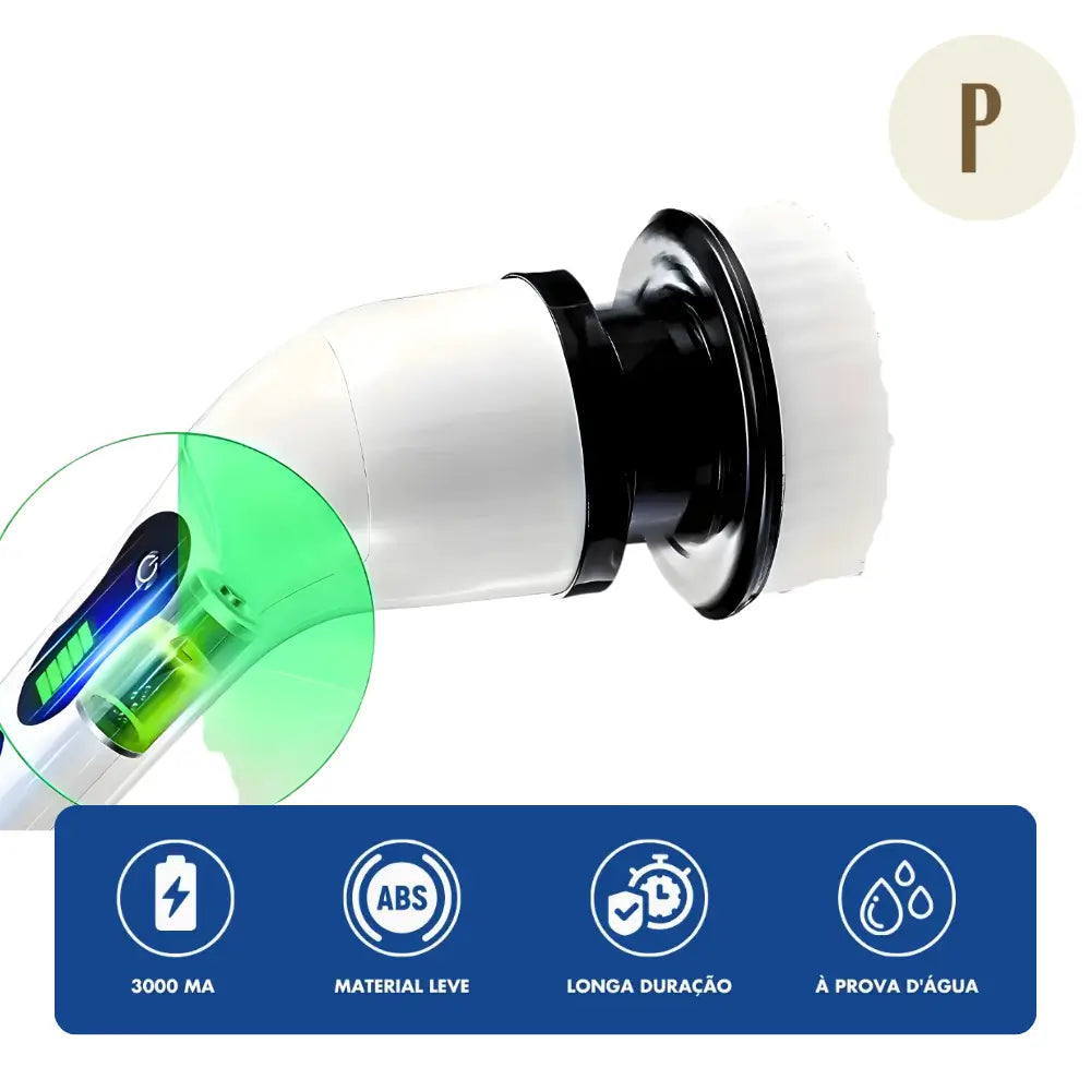 Esfregão Elétrico Versátil 360° Giratório - 3 em 1