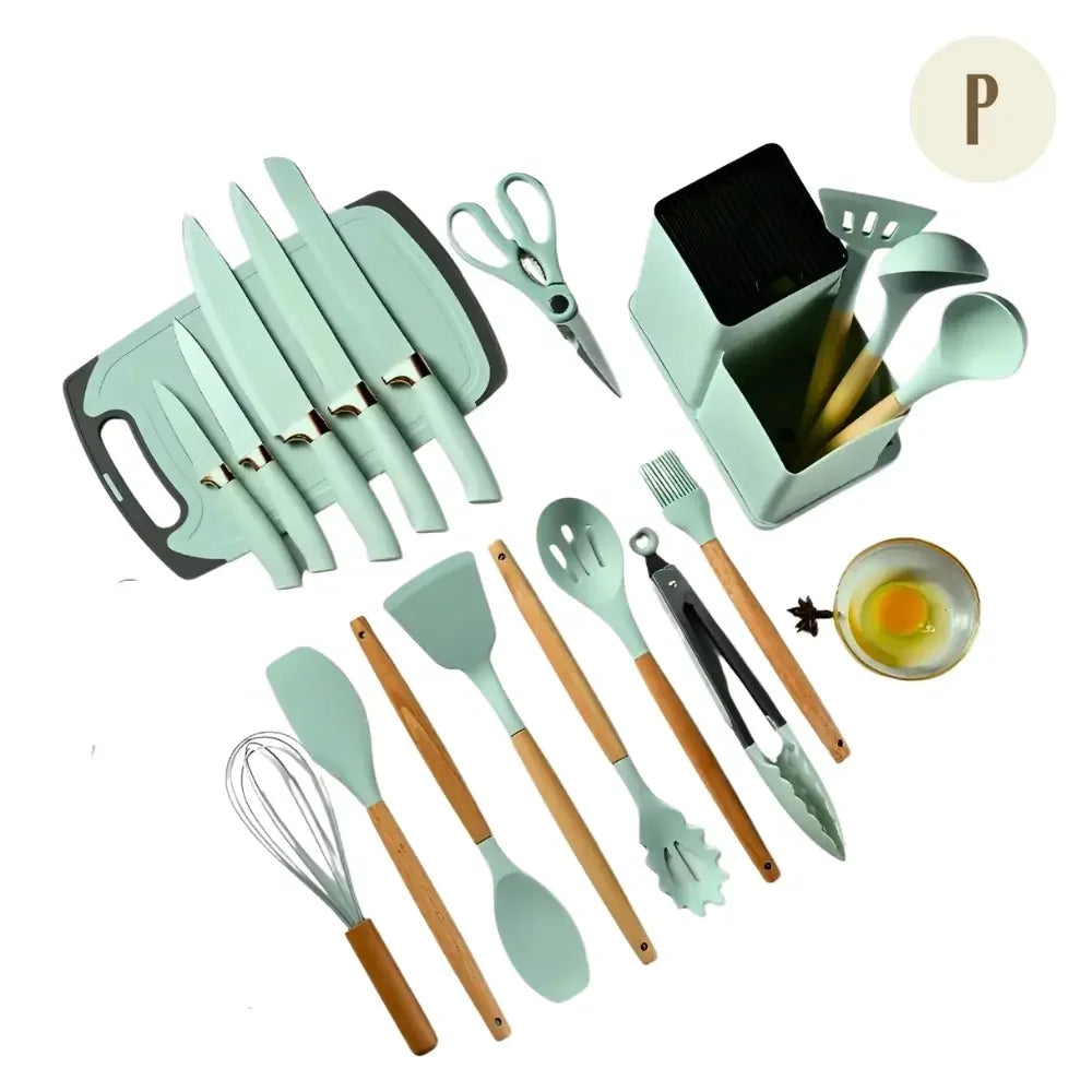 Kit Utensílios de Cozinha Jogo Completo 19 Peças