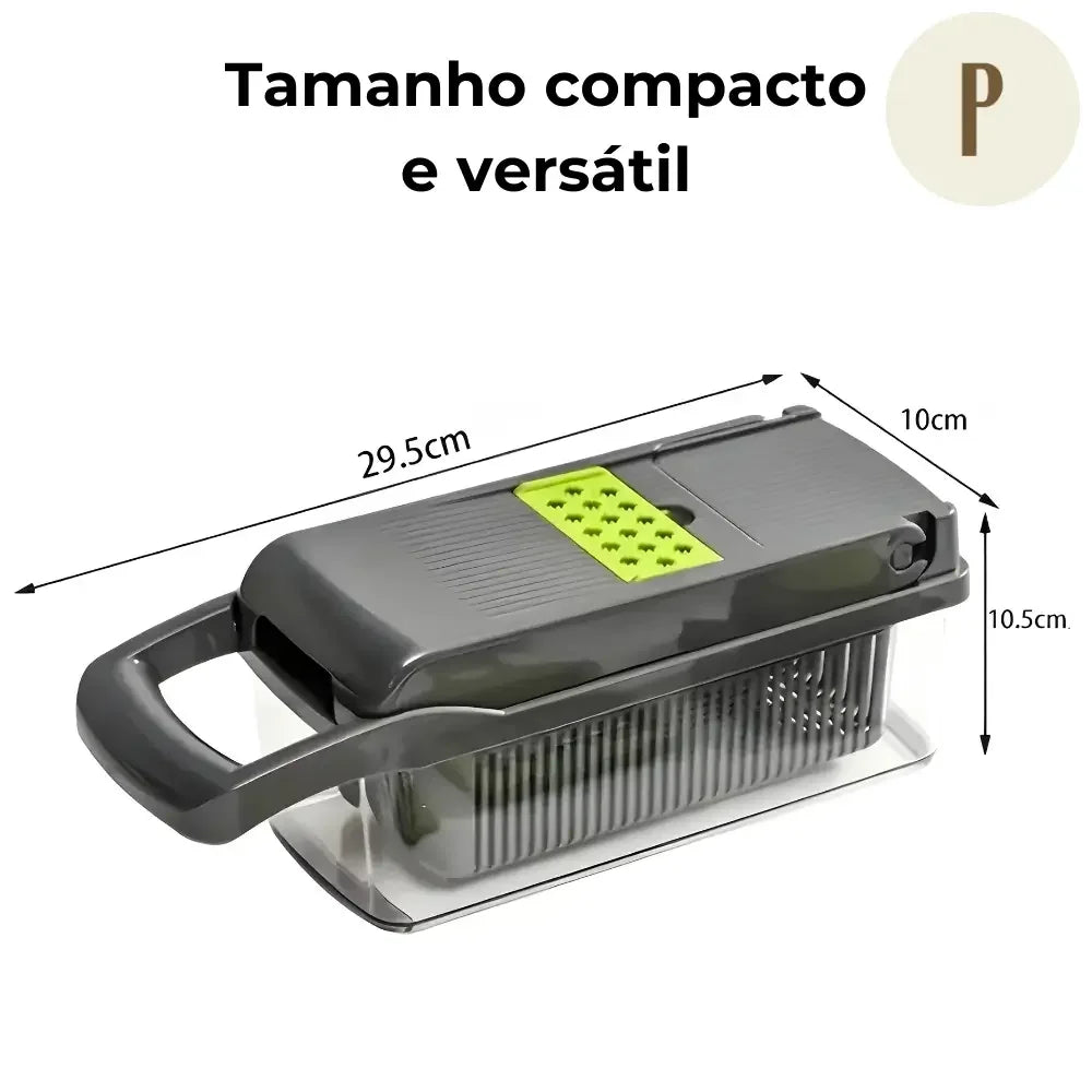 Cortador e Fatiador Manual Multiuso - Kit 16 em 1 + BRINDE