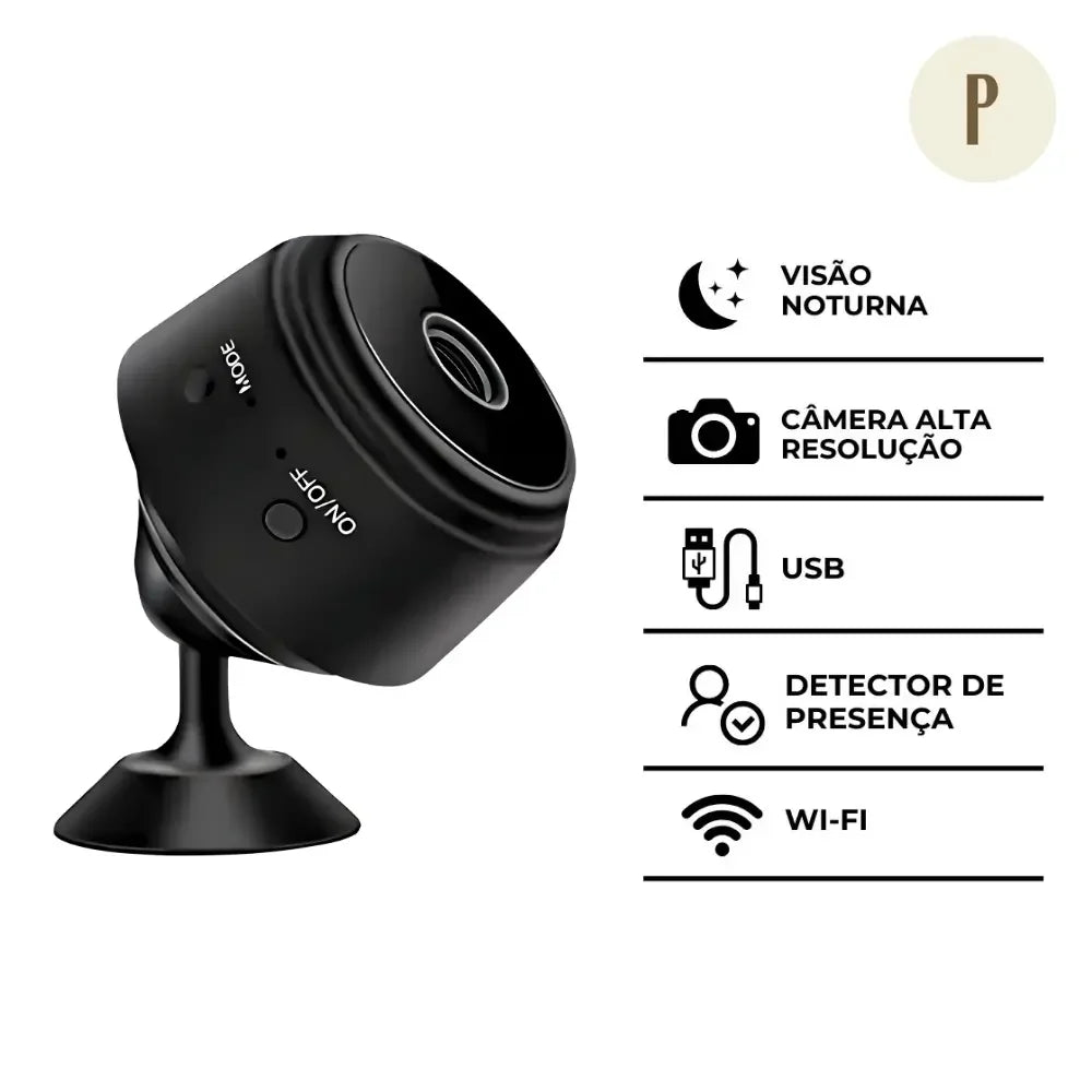Mini Câmera Espiã A9 Wifi - Sensor/Visão Noturna