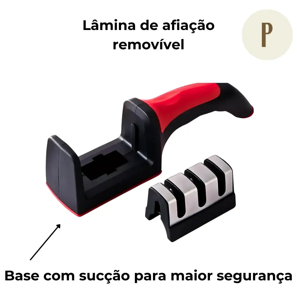 Afiador de Facas 3 em 1 - Aço Inox