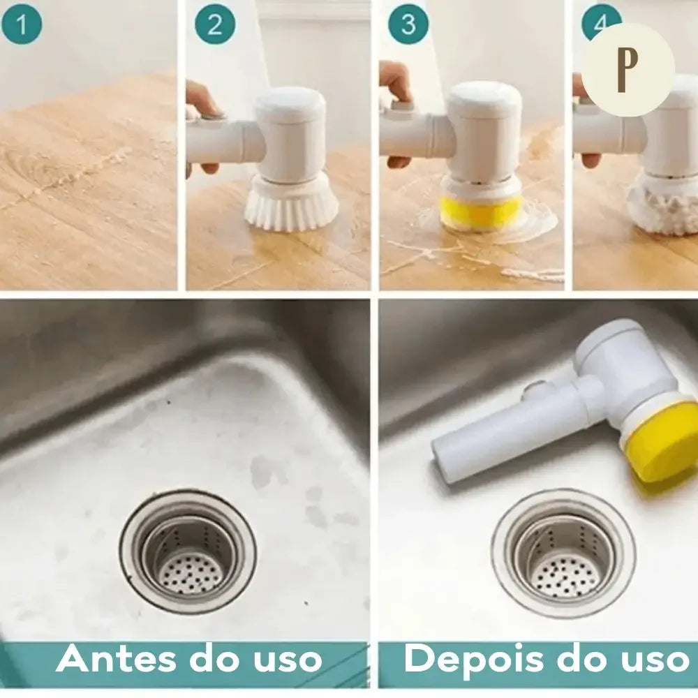 Escova Elétrica de Limpeza - Kit 5 em 1 ™