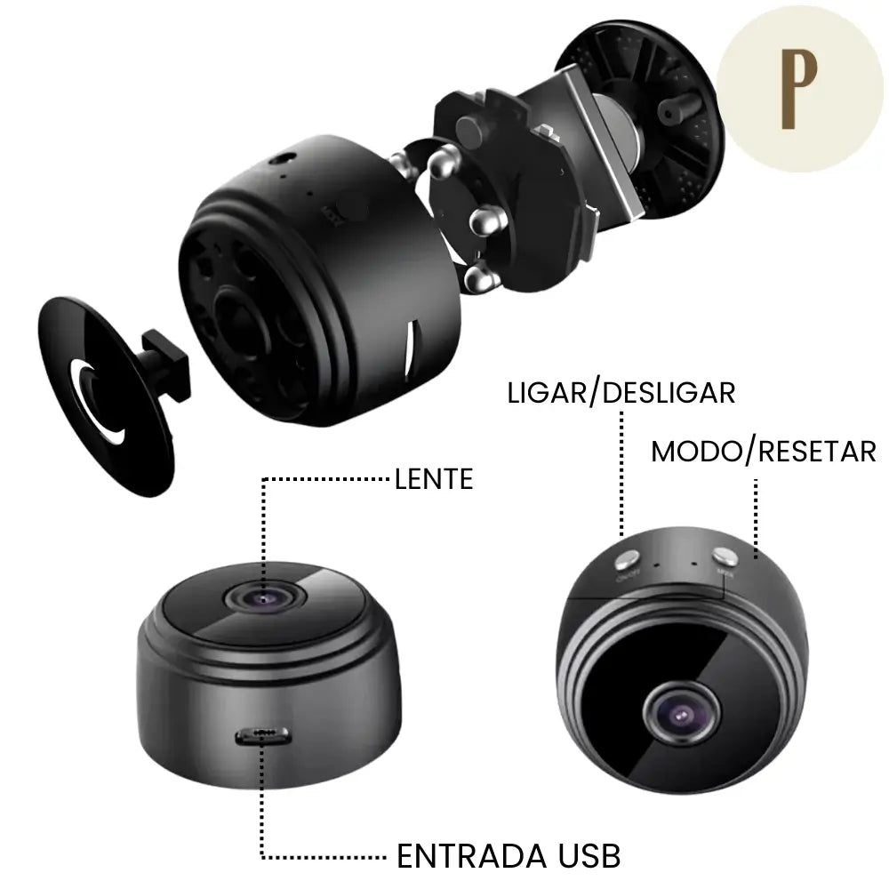 Mini Câmera A9 com Visão Noturna - Sensor e Wi-fi