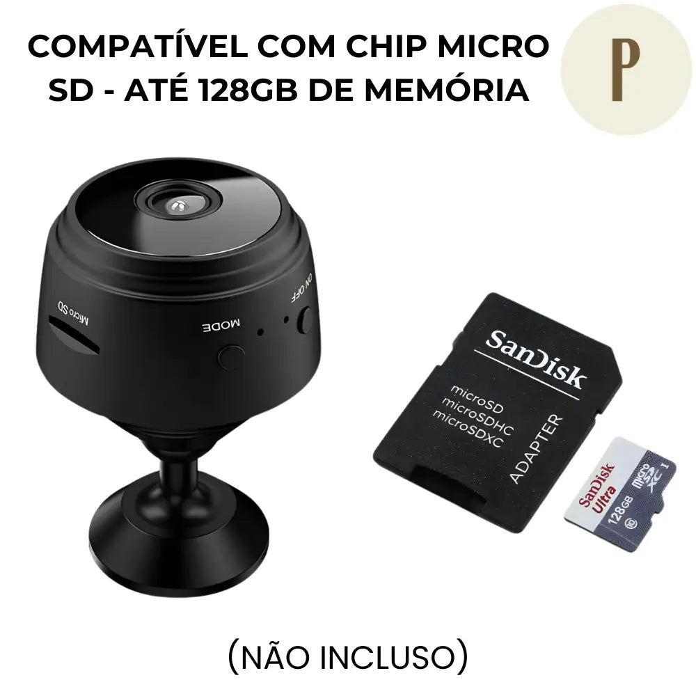 Mini Câmera A9 com Visão Noturna - Sensor e Wi-fi
