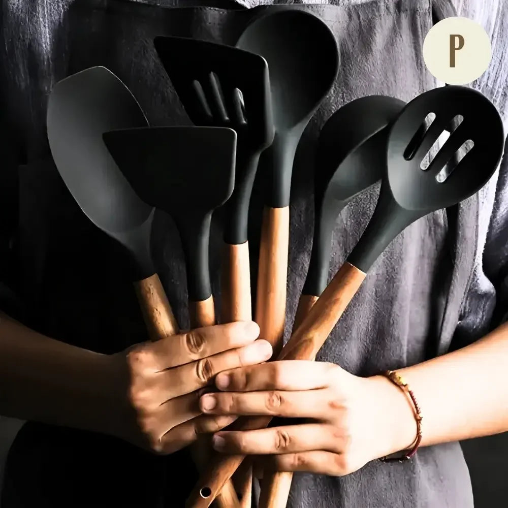Kit 19 Utensílios de Cozinha - PRETO