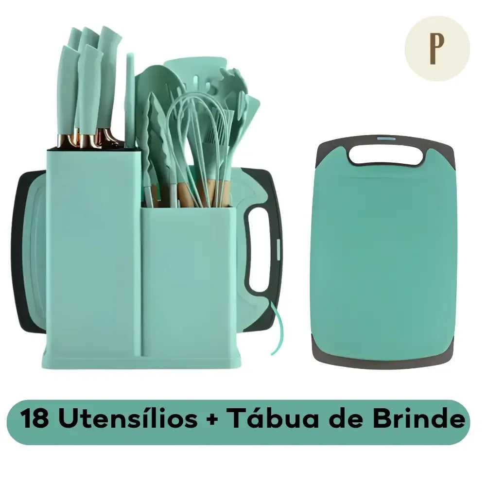 Kit Utensílios de Cozinha Jogo Completo 19 Peças