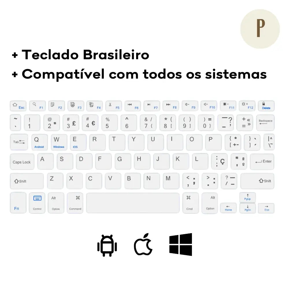 Teclado Bluetooth Recarregável - (+Mouse de brinde)