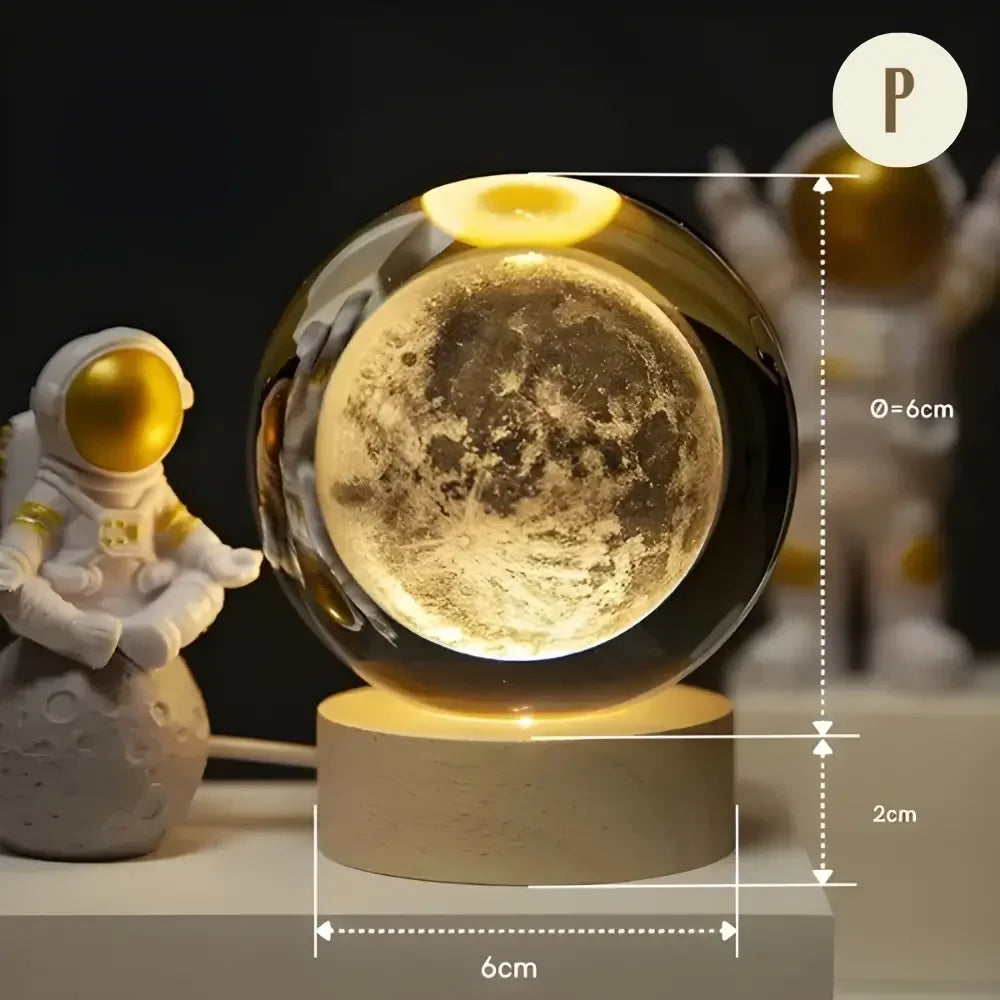 Luminária Sistema Solar 3D em Cristal