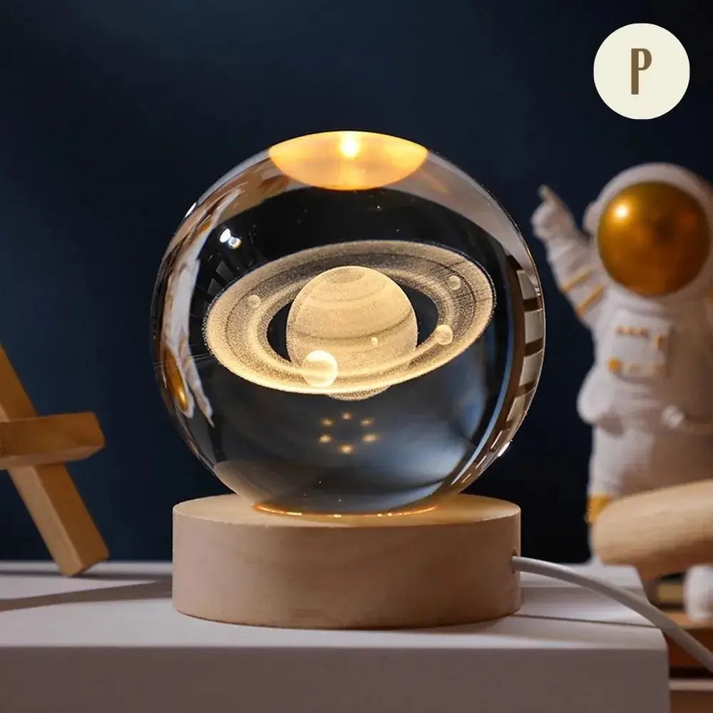 Luminária Sistema Solar 3D em Cristal