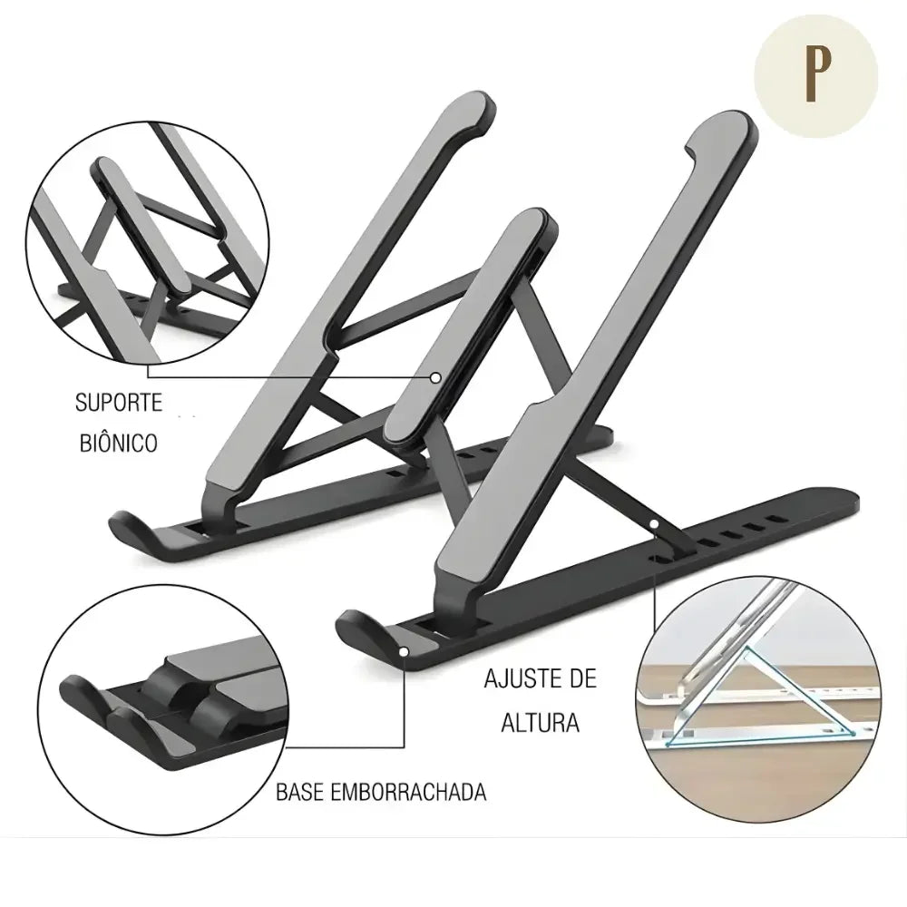 Suporte Ergonômico Ajustável 10 em 1 - Tablet e Notebook (+bolsa compacta de BRINDE)