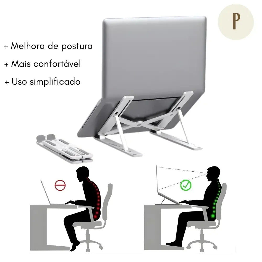 Suporte Ergonômico Ajustável 10 em 1 - Tablet e Notebook (+bolsa compacta de BRINDE)