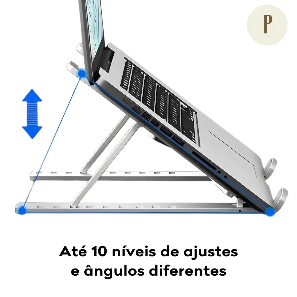 Suporte Ergonômico Ajustável 10 em 1 - Tablet e Notebook (+bolsa compacta de BRINDE)