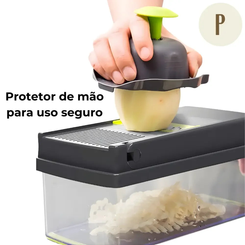 Cortador e Fatiador Manual Multiuso - Kit 16 em 1 + BRINDE